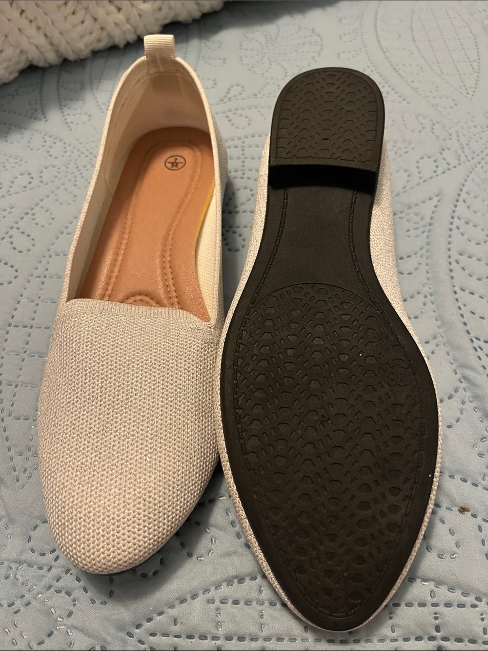 Everyday Cream Knit Slip-On Flats - Lightweight Casual Loafers